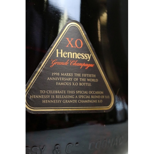 408 - A bottle of Hennessy grande champagne XO Cognac, sealed bottle in box.