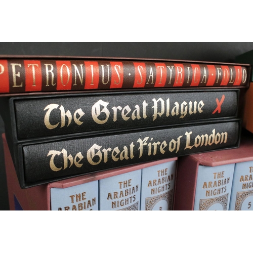 416 - A large collection of Folio society hardback books to include The Canterbury Tales, The Great Plague... 