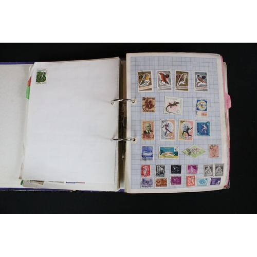 419 - A large collection of mainly world stamps mounted to sheets and contained within seven binders.