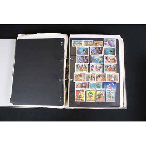 419 - A large collection of mainly world stamps mounted to sheets and contained within seven binders.