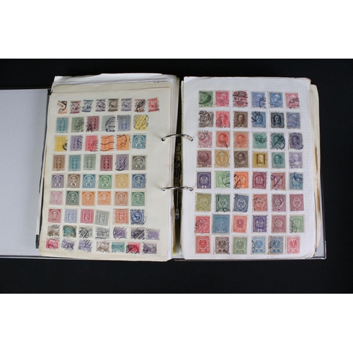 419 - A large collection of mainly world stamps mounted to sheets and contained within seven binders.