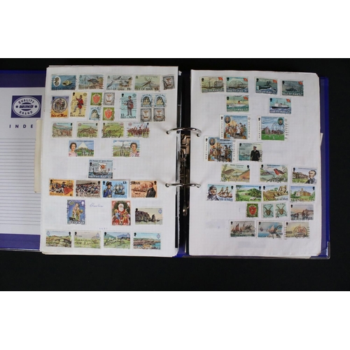 419 - A large collection of mainly world stamps mounted to sheets and contained within seven binders.