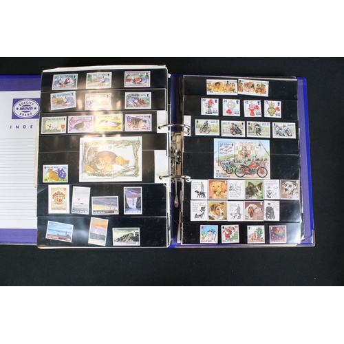 419 - A large collection of mainly world stamps mounted to sheets and contained within seven binders.