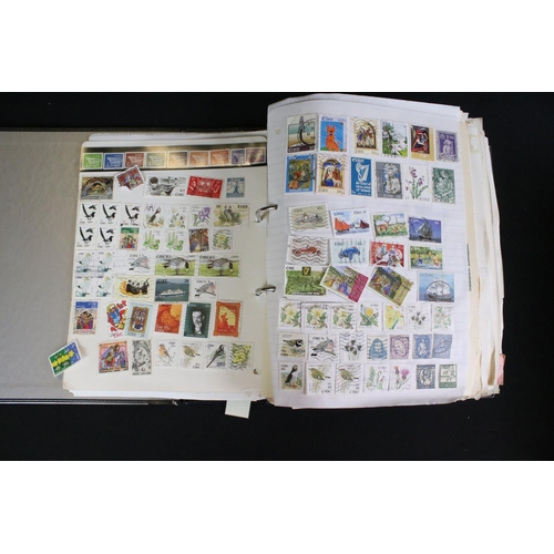 419 - A large collection of mainly world stamps mounted to sheets and contained within seven binders.