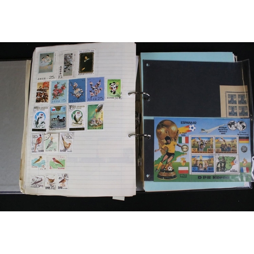 419 - A large collection of mainly world stamps mounted to sheets and contained within seven binders.