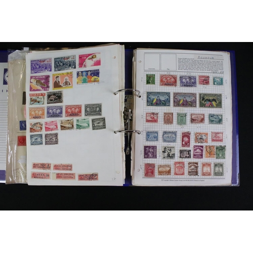 423 - A large collection of mainly world stamps mounted to sheets and contained within nine binders.