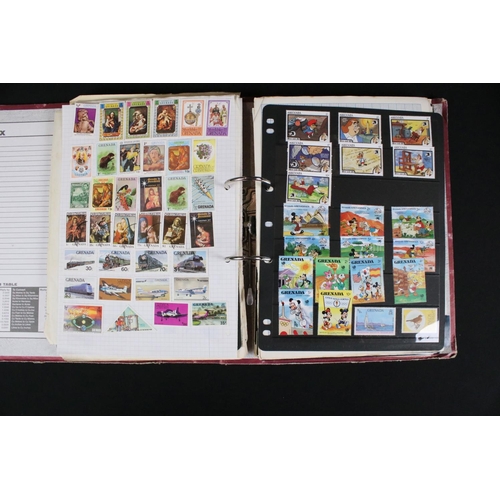 423 - A large collection of mainly world stamps mounted to sheets and contained within nine binders.