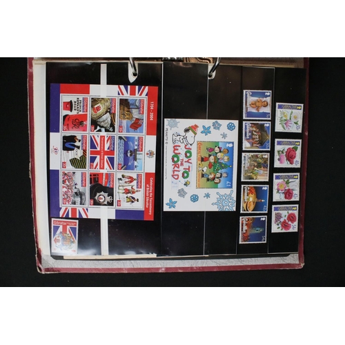 423 - A large collection of mainly world stamps mounted to sheets and contained within nine binders.