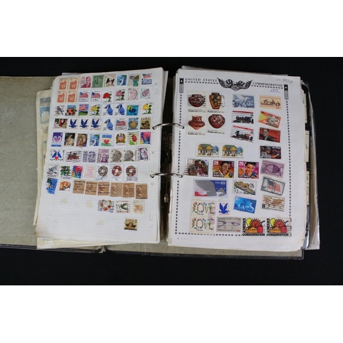 423 - A large collection of mainly world stamps mounted to sheets and contained within nine binders.