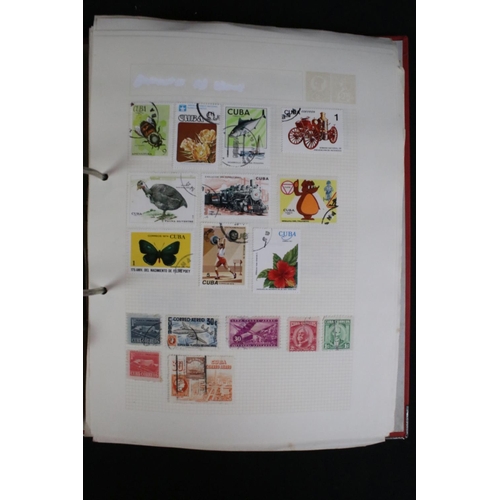 423 - A large collection of mainly world stamps mounted to sheets and contained within nine binders.