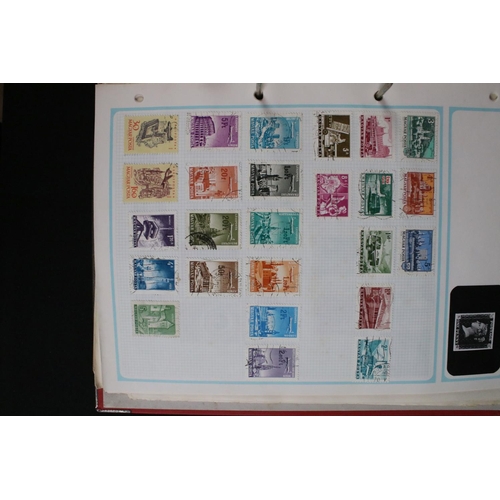 423 - A large collection of mainly world stamps mounted to sheets and contained within nine binders.