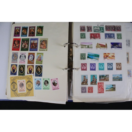 423 - A large collection of mainly world stamps mounted to sheets and contained within nine binders.