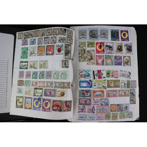 423 - A large collection of mainly world stamps mounted to sheets and contained within nine binders.