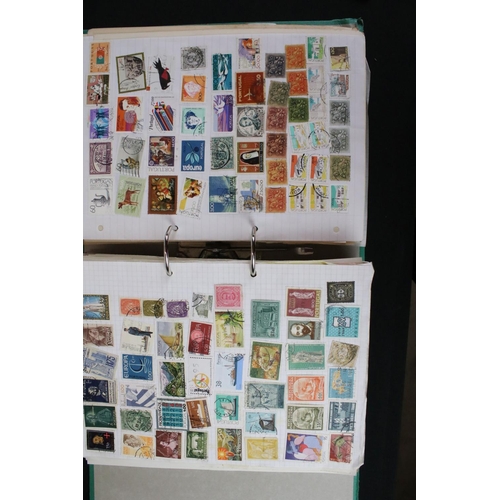 423 - A large collection of mainly world stamps mounted to sheets and contained within nine binders.