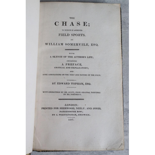 424 - Two antique books, The Chase Somerville dated 1817 and 1826.