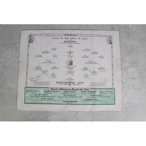 436 - Football Autographs - Manchester City, a 1933 FA Cup Final programme v Everton signed on the team pa... 