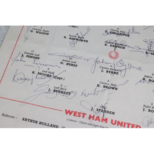 438 - Football Autographs - West  Ham Utd v Preston NE FA Cup Final programme 1964, fully signed by both t... 