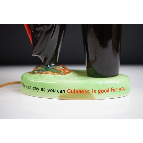 1 - Advertising - Carlton Ware Guinness toucan ceramic table lamp with original shade, mottos read 'How ... 