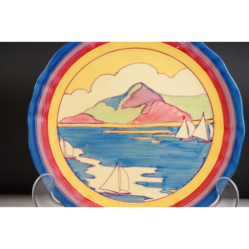 7 - Clarice Cliff for Newport Pottery - ' Gibraltar ' pattern circular charger with wavy rim, from the F... 