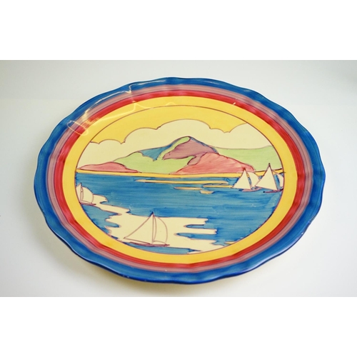 7 - Clarice Cliff for Newport Pottery - ' Gibraltar ' pattern circular charger with wavy rim, from the F... 