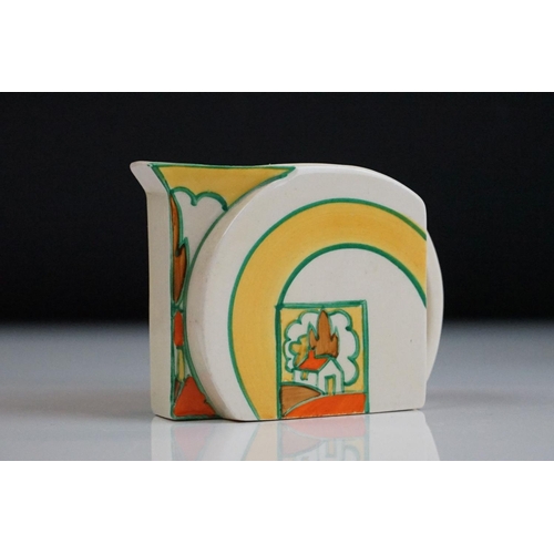 20 - Clarice Cliff for Newport Pottery ' Stroud ' pattern three piece tea set in the Stamford shape, comp... 