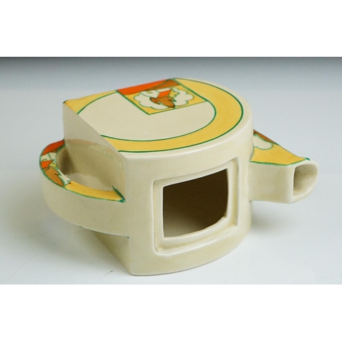 20 - Clarice Cliff for Newport Pottery ' Stroud ' pattern three piece tea set in the Stamford shape, comp... 