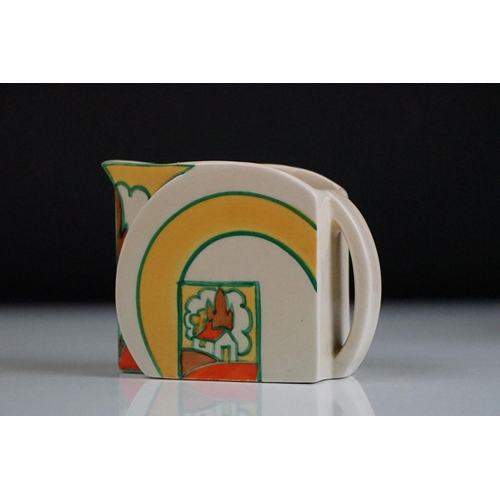 20 - Clarice Cliff for Newport Pottery ' Stroud ' pattern three piece tea set in the Stamford shape, comp... 