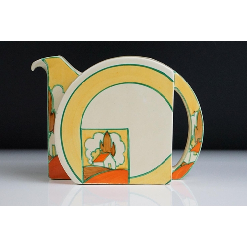 20 - Clarice Cliff for Newport Pottery ' Stroud ' pattern three piece tea set in the Stamford shape, comp... 