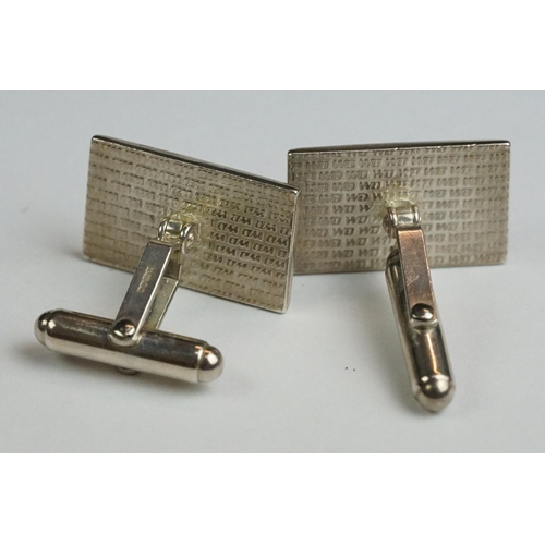 234 - Two pairs of contemporary fully hallmarked sterling silver cufflinks.