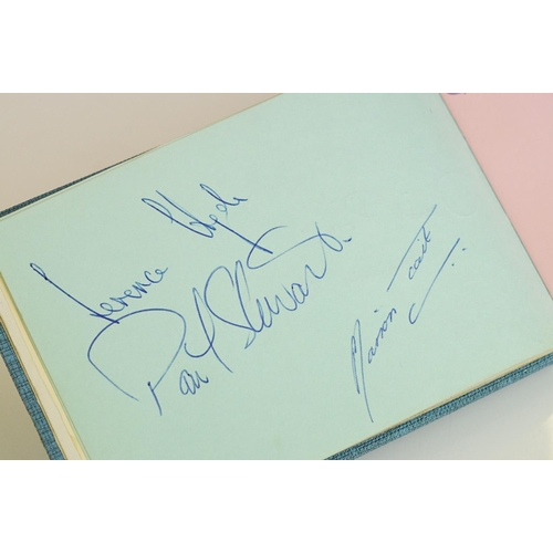 245 - A vintage autograph book with original 'Noggin the Nog' colour sketch signed by Peter Firmin along w... 