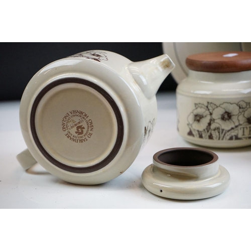 27 - Hornsea ' Heirloom ' pattern ceramics comprising a part coffee set (coffee pot & cover, 7 coffee cup... 