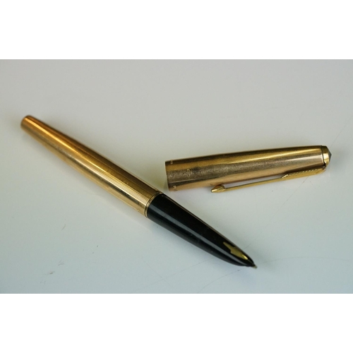 247 - A pair of Rolled Gold Parker pens within original gift case together with a Sheaffer example and two... 