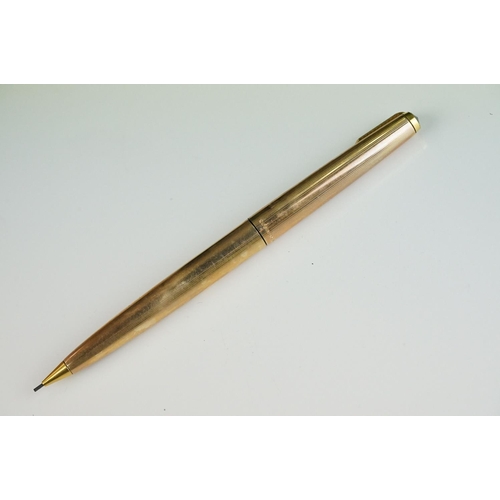 247 - A pair of Rolled Gold Parker pens within original gift case together with a Sheaffer example and two... 