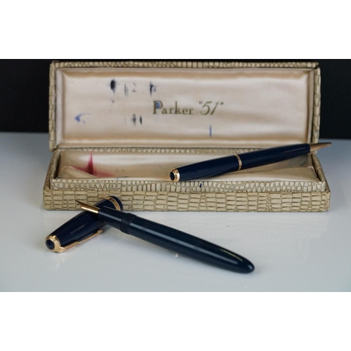 248 - A vintage Parker 51 fountain pen and propelling pencil set within original box.