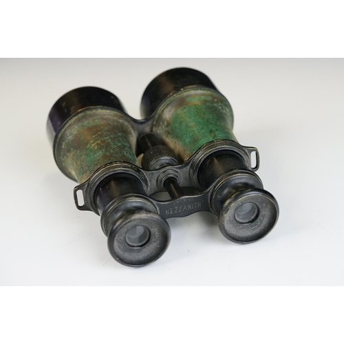 255 - World War One military field binoculars by Heath & Co, the cross section marked Hezzanith, marked Mk... 