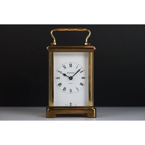 258 - A French Bayard 8 Day brass cased carriage clock.