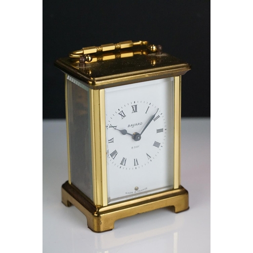 258 - A French Bayard 8 Day brass cased carriage clock.