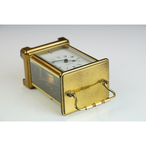 258 - A French Bayard 8 Day brass cased carriage clock.