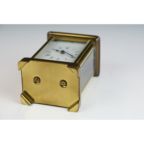 258 - A French Bayard 8 Day brass cased carriage clock.