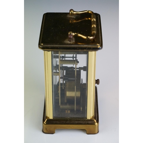 258 - A French Bayard 8 Day brass cased carriage clock.