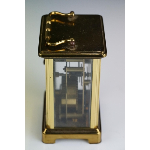 258 - A French Bayard 8 Day brass cased carriage clock.