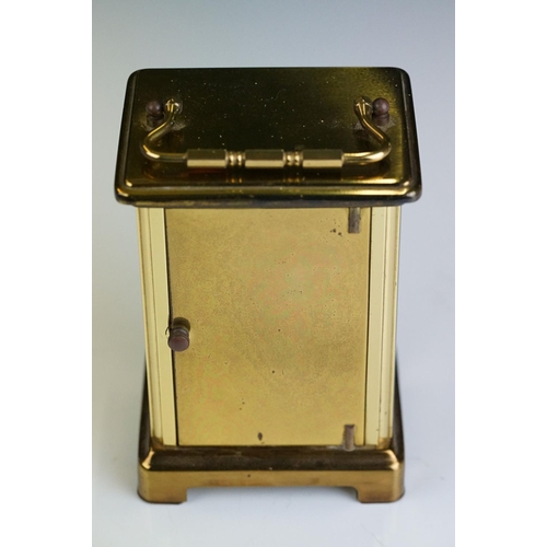 258 - A French Bayard 8 Day brass cased carriage clock.