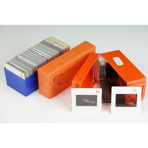 261 - A collection of photographic slides of various warships.