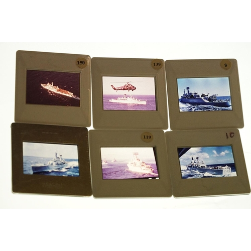 261 - A collection of photographic slides of various warships.