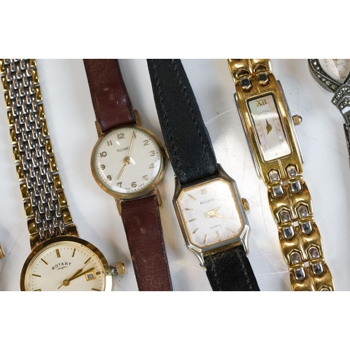 279 - A collection of ladies watches to include Oris and Rotary examples together with a gold cased exampl... 