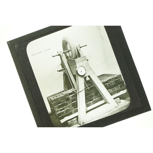 287 - A collection of glass slides mainly relating to tools / engineering together with an early moulding ... 