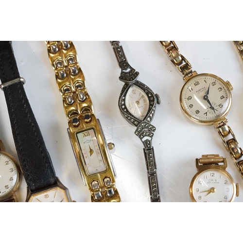 279 - A collection of ladies watches to include Oris and Rotary examples together with a gold cased exampl... 