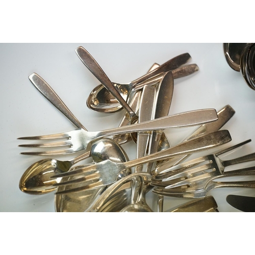 290 - A collection of mainly silver plated cutlery / flatware to include some with hallmarked silver handl... 