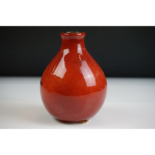 44 - Poole Pottery - Galaxy pattern ovoid vase, 20.5cm high, together with a Volcano ' Living Glaze ' vas... 