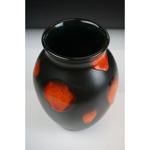 44 - Poole Pottery - Galaxy pattern ovoid vase, 20.5cm high, together with a Volcano ' Living Glaze ' vas... 